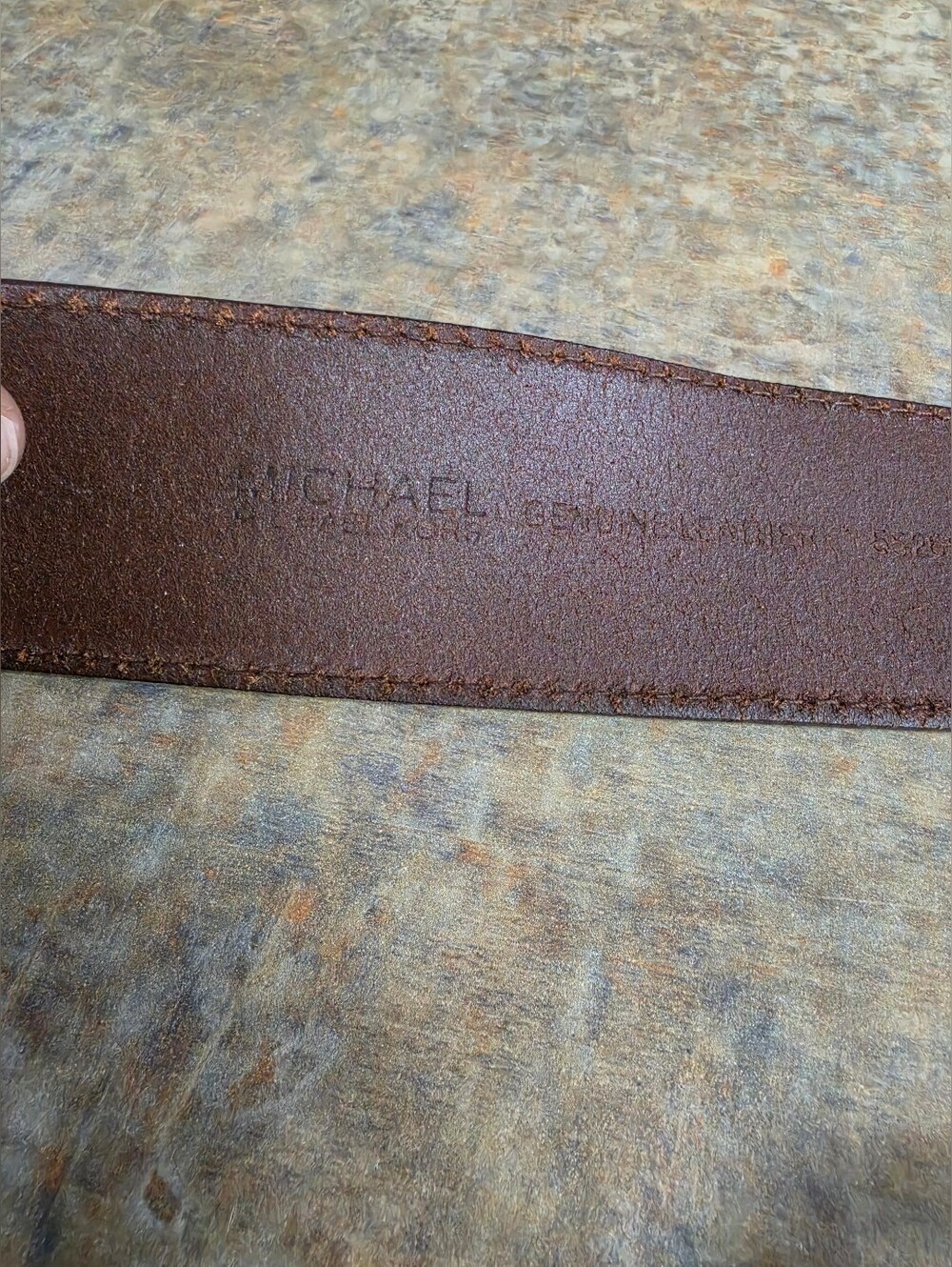 Michael Kors Brown Leather Ring-Detail Waist Belt - Picture 3 of 7
